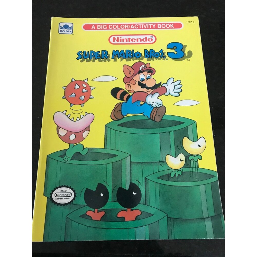Vintage Super Mario Bros. 3 Nintendo Color/Activity Book 1991 Golden Book
